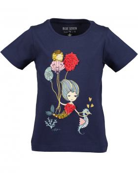 T-Shirt Meerjungfrau Pailletten blau 122