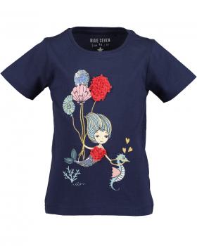 T-Shirt Meerjungfrau Pailletten blau 104