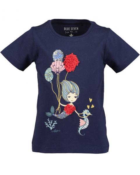 T-Shirt Meerjungfrau Pailletten blau 104